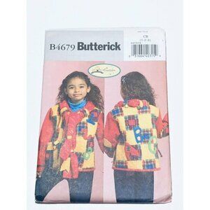 Butterick Sewing Pattern B4679 Toddlers Jacket Scarf Size 1-3 Uncut